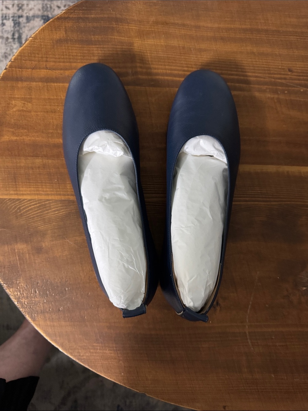Classic Women’s Navy Leather Slip-On Shoes